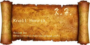 Knall Henrik névjegykártya